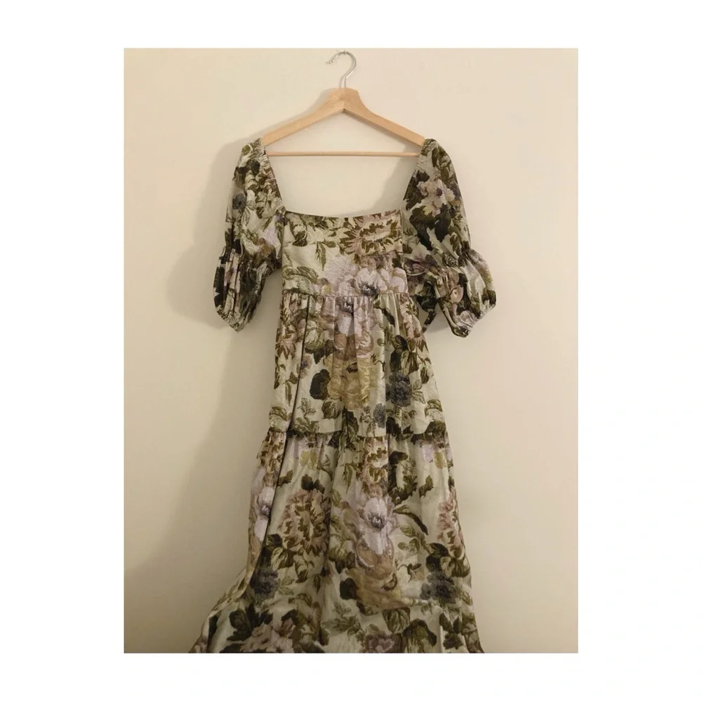 Floral Puff Sleeve Dress - Picture 1 of 2